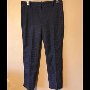 J Crew ankle cropped navy polka pants - polyester